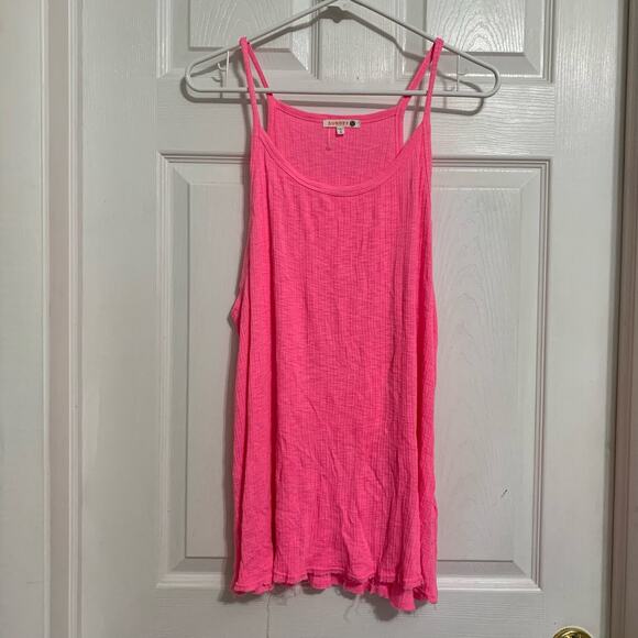 Sundry Barbie pink ribbed modal blend tank top - Picture 1 of 9